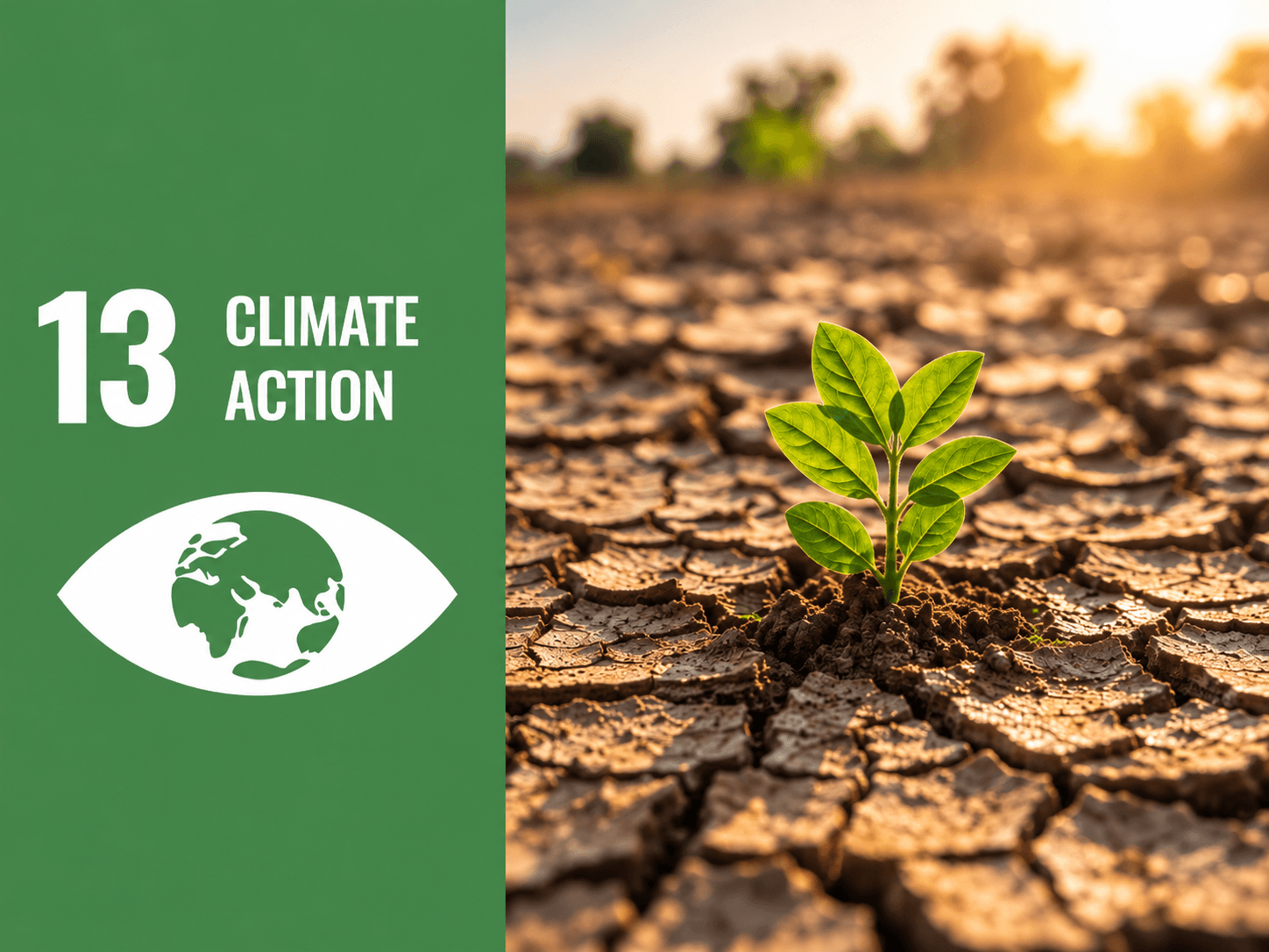 SDG 13 Climate Action visual representing climate resilience and adaptation.